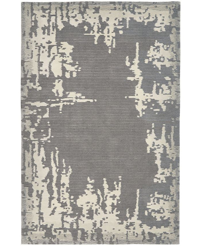 Nourison Home Symmetry SMM02 Gray and Beige 3'9" x 5'9" Area Rug