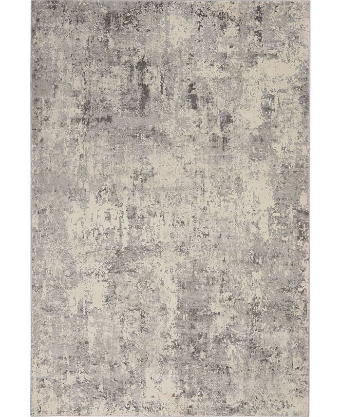 Nourison Home Rustic Textures RUS07 Gray and Beige 2'2" x 7'6" Runner Rug