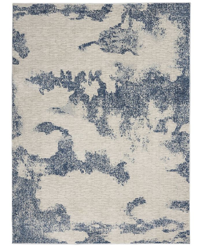 Nourison Home Etchings ETC03 Ivory and Mist 4' x 6' Area Rug