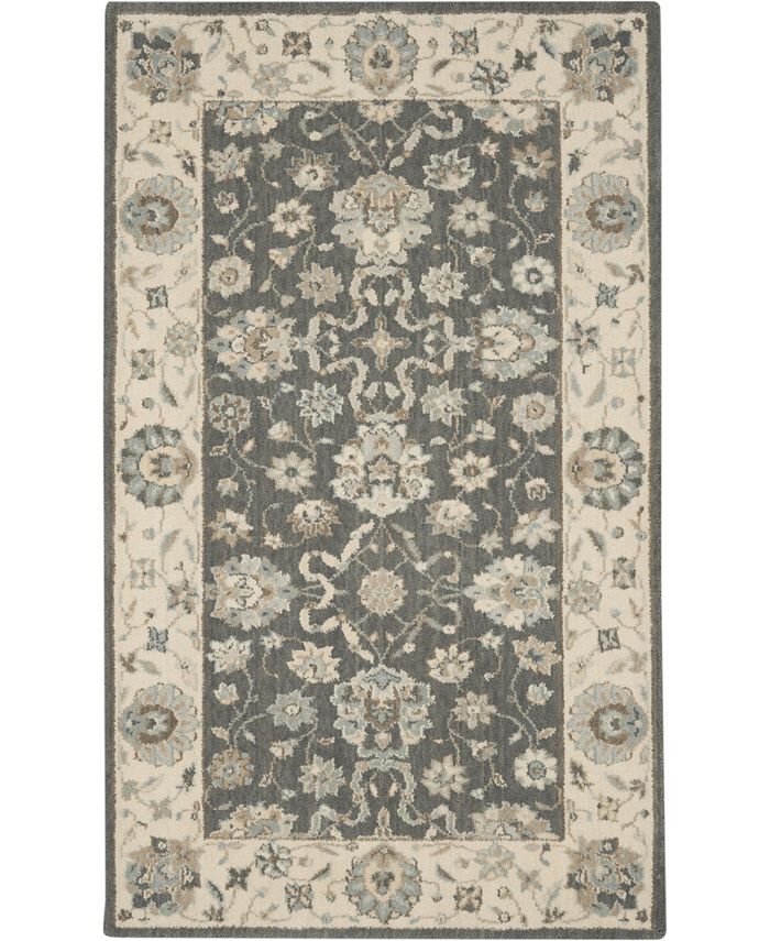 Nourison Home Living Treasures LI16 Gray and Ivory 7'6" x 9'6" Area Rug