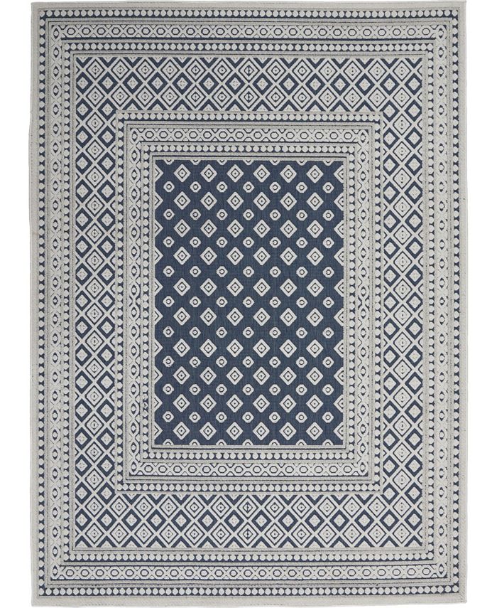 Nourison Home Key Largo KLG02 Blue 5'3" x 7'3" Outdoor Area Rug