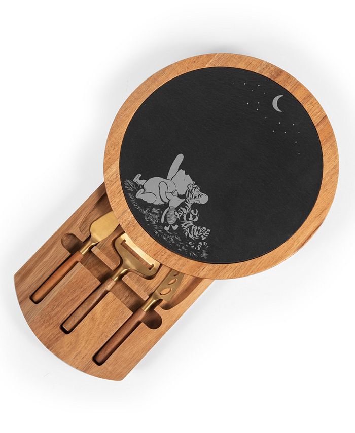 Toscana Disney's Winnie The Pooh Insignia Acacia and Slate Charcuterie Board with Cheese Tools