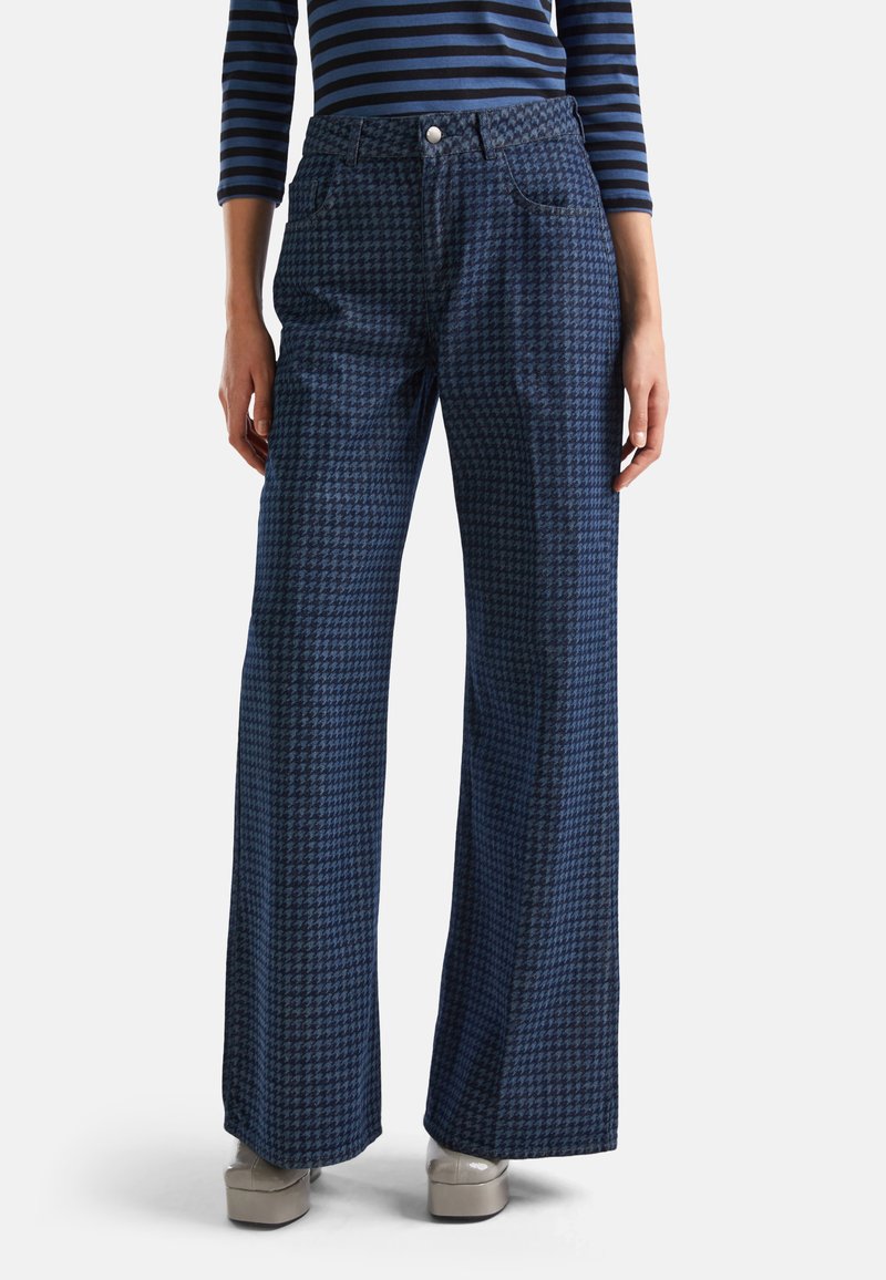 United Colors of Benetton HOUNDSTOOTH WITH WIDE LEG - Stoffhose