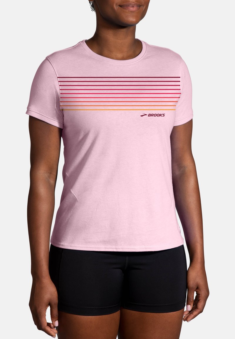 Brooks DISTANCE SHORT SLEEVE  - T-Shirt print