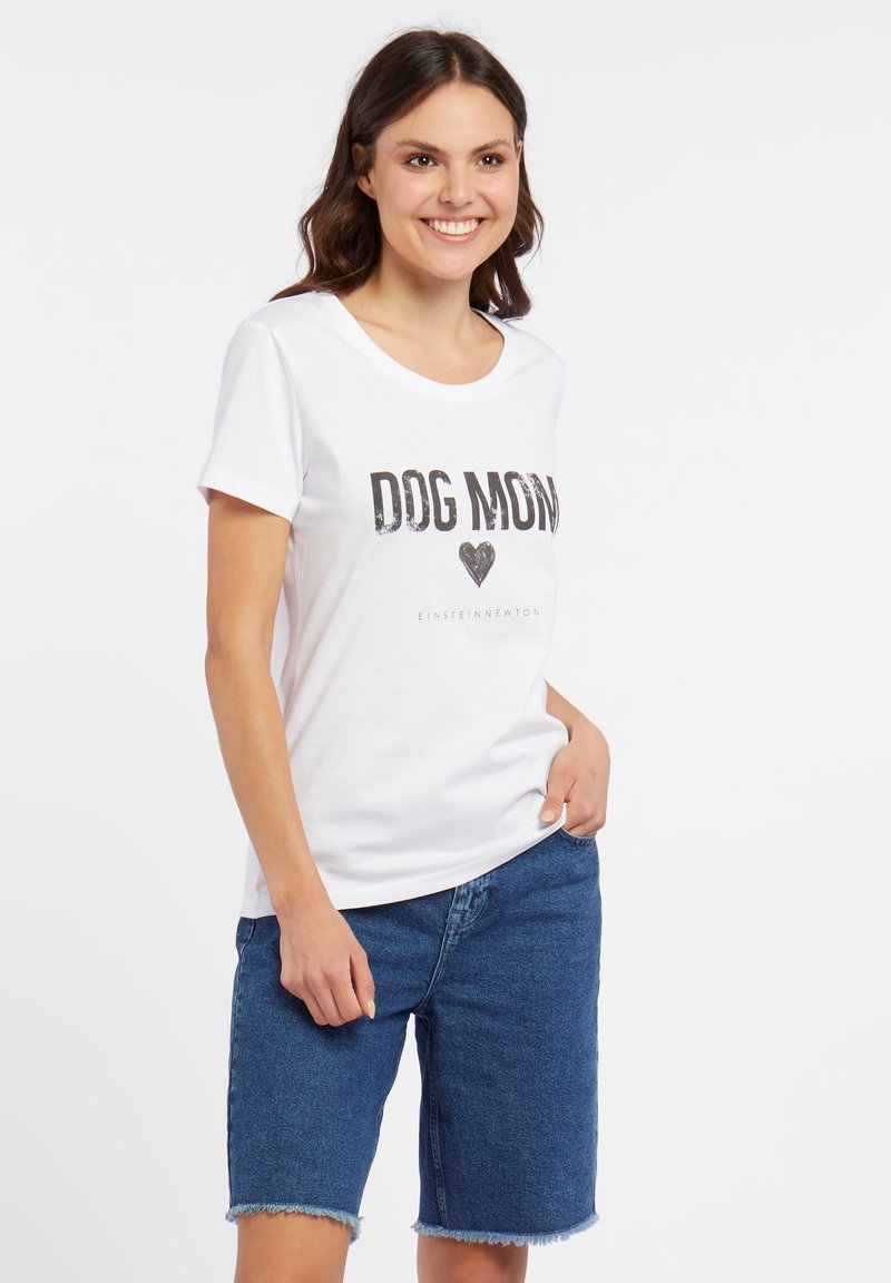 Einstein Newton DOG MOM RODEO  - T-Shirt print