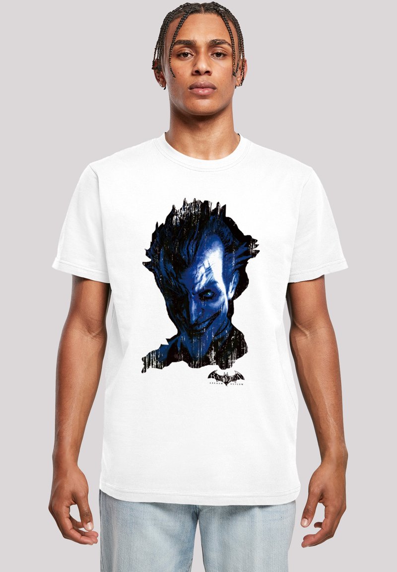 F4NT4STIC DC COMICS BATMAN ARKHAM ASYLUM JOKER FACE DISTRESS - T-Shirt print
