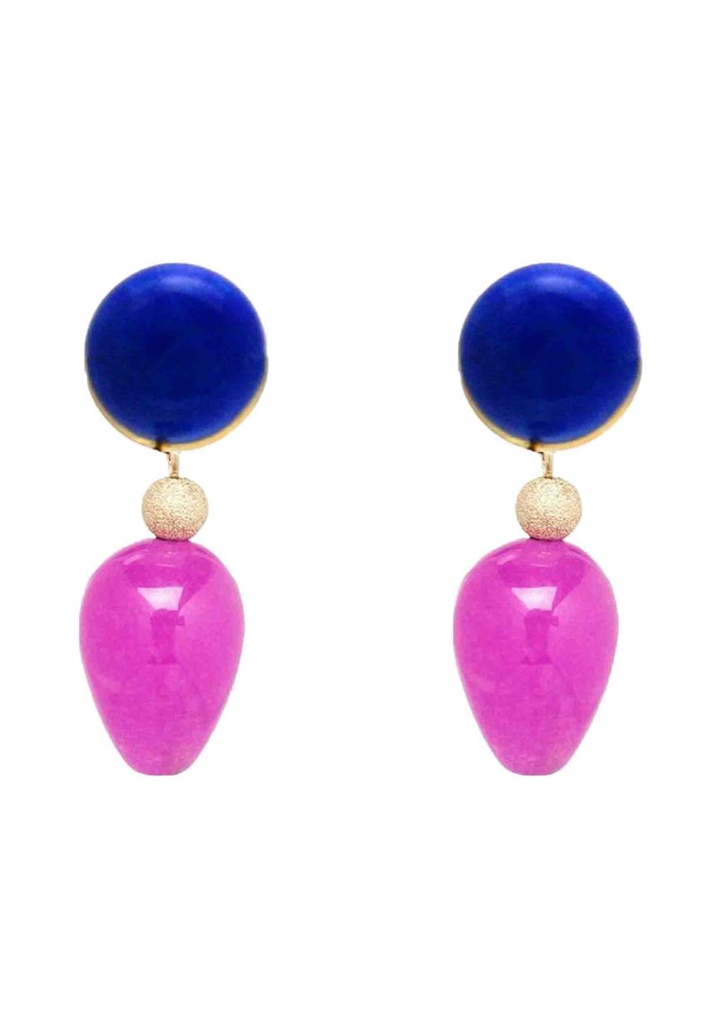 Gemshine MIT BLAUEN LAPIS LAZULIS UND ROSA PINK JADE ED - Ohrringe