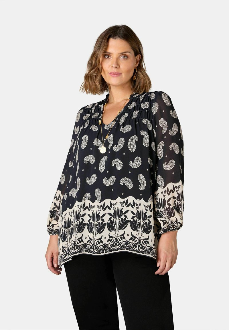 Live Unlimited London PAISLEY PRINT RUCHED FRONT  - Bluse