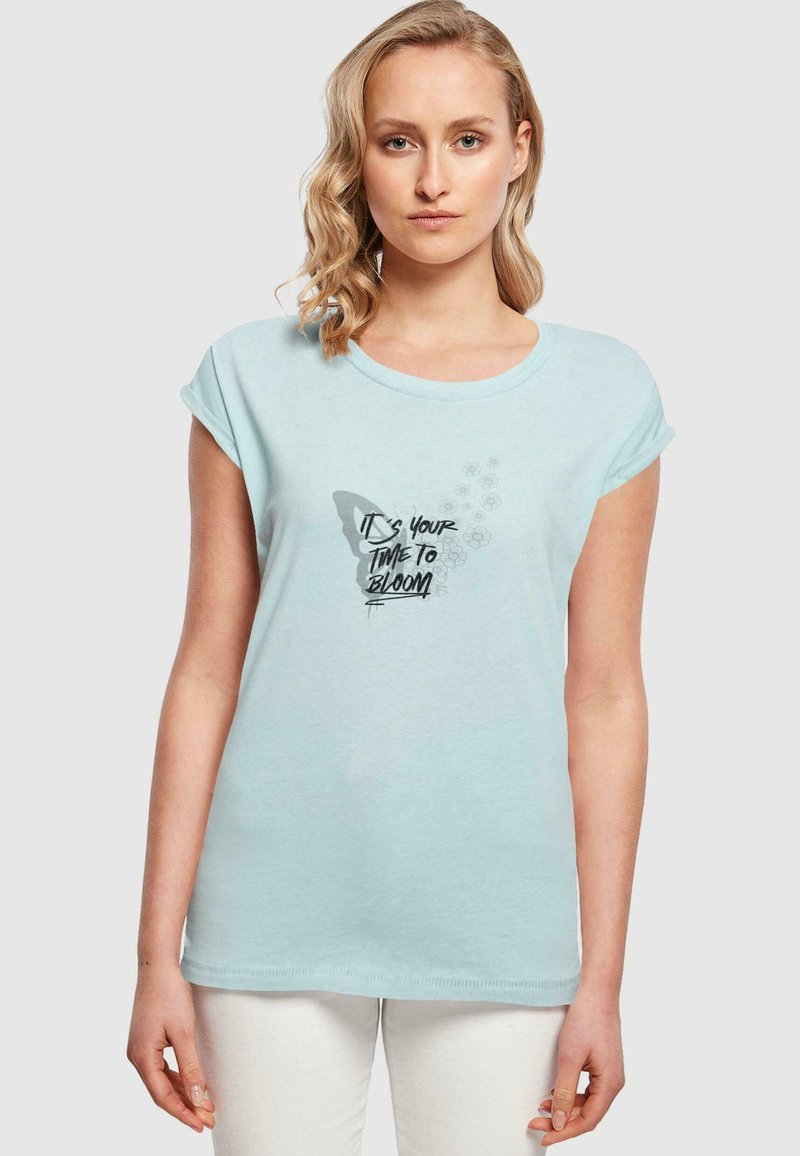 Merchcode IT´S YOUR TIME TO BLOOM EXTENDED SHOULDE - T-Shirt print