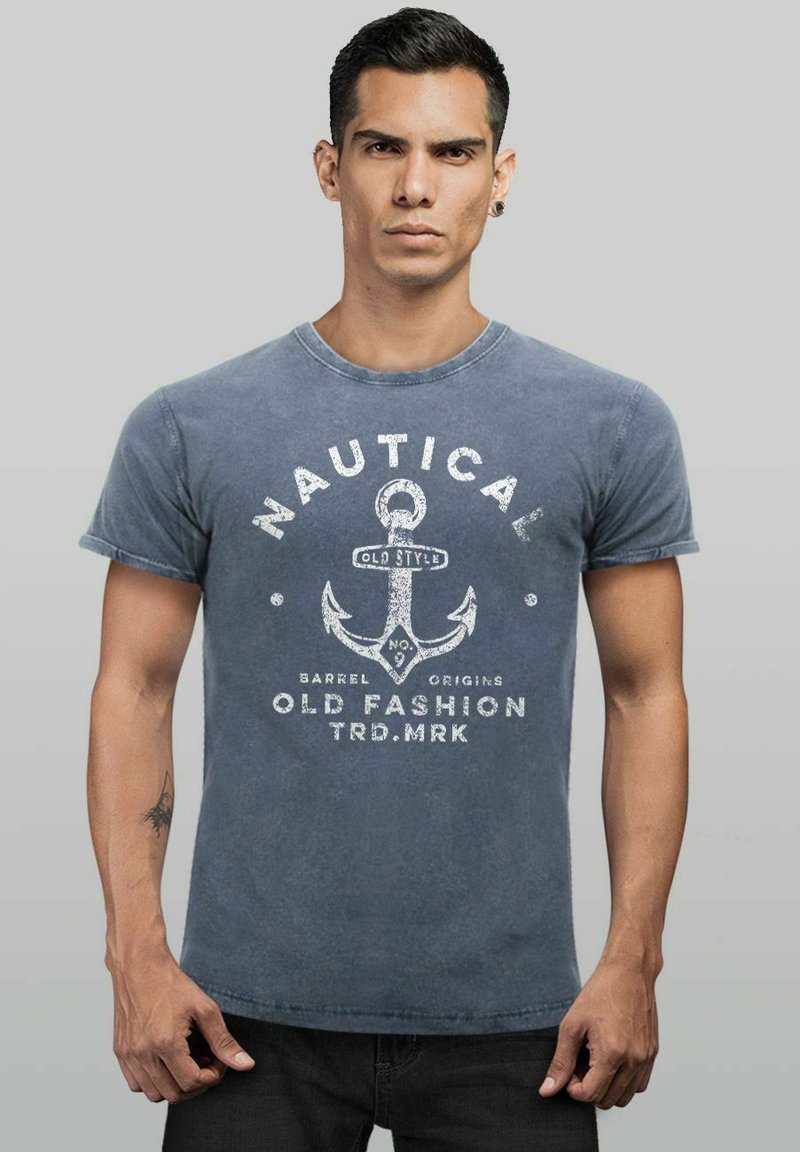 Neverless VINTAGE ANKER MOTIV NAUTICAL OLD FASHION  - T-Shirt print