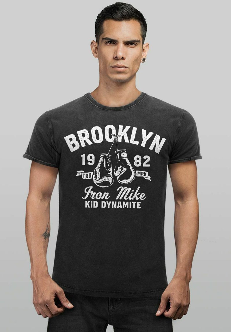 Neverless VINTAGE BOXEN IRON MIKE BROOKLYN RETRO DESIGN PRINT - T-Shirt print