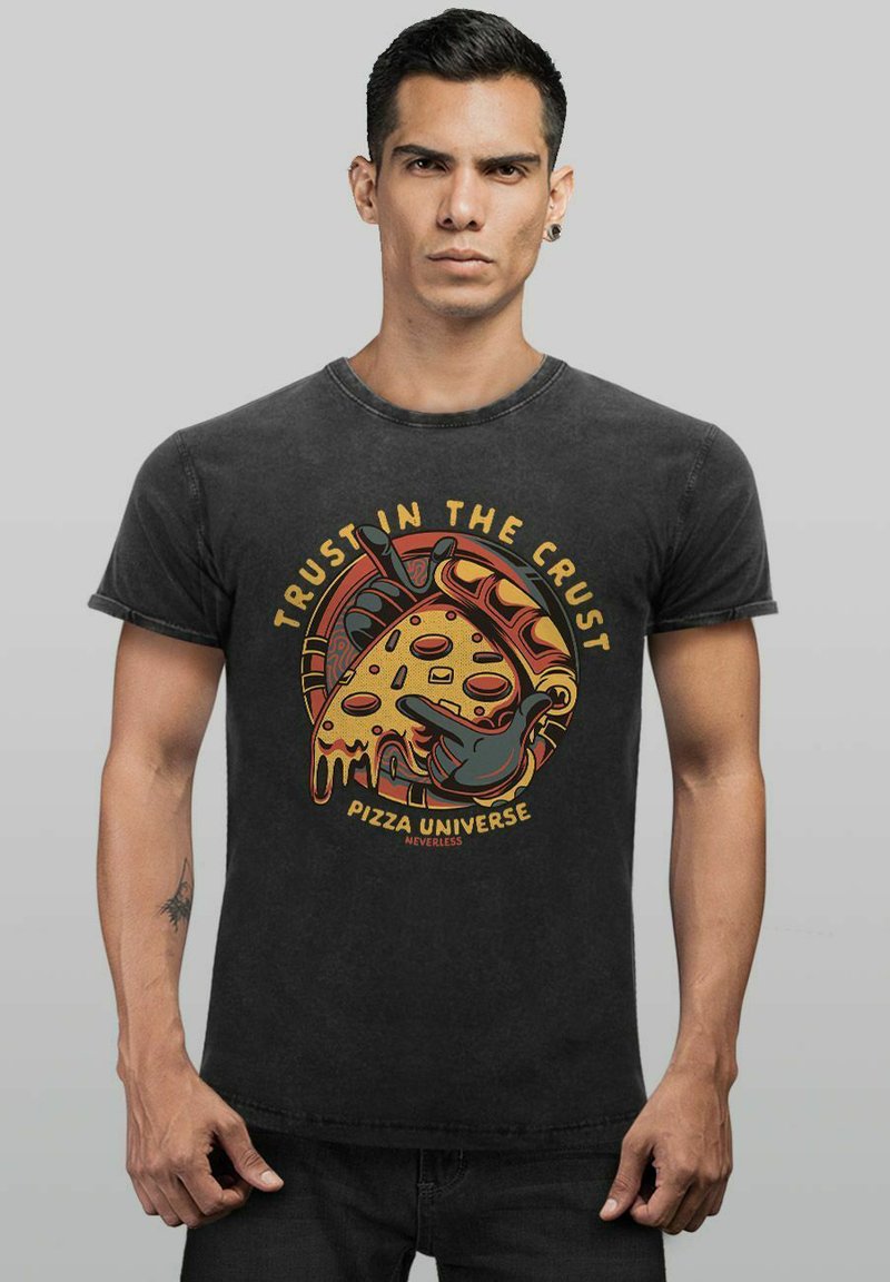 Neverless VINTAGE PIZZA MOTIV C - T-Shirt print