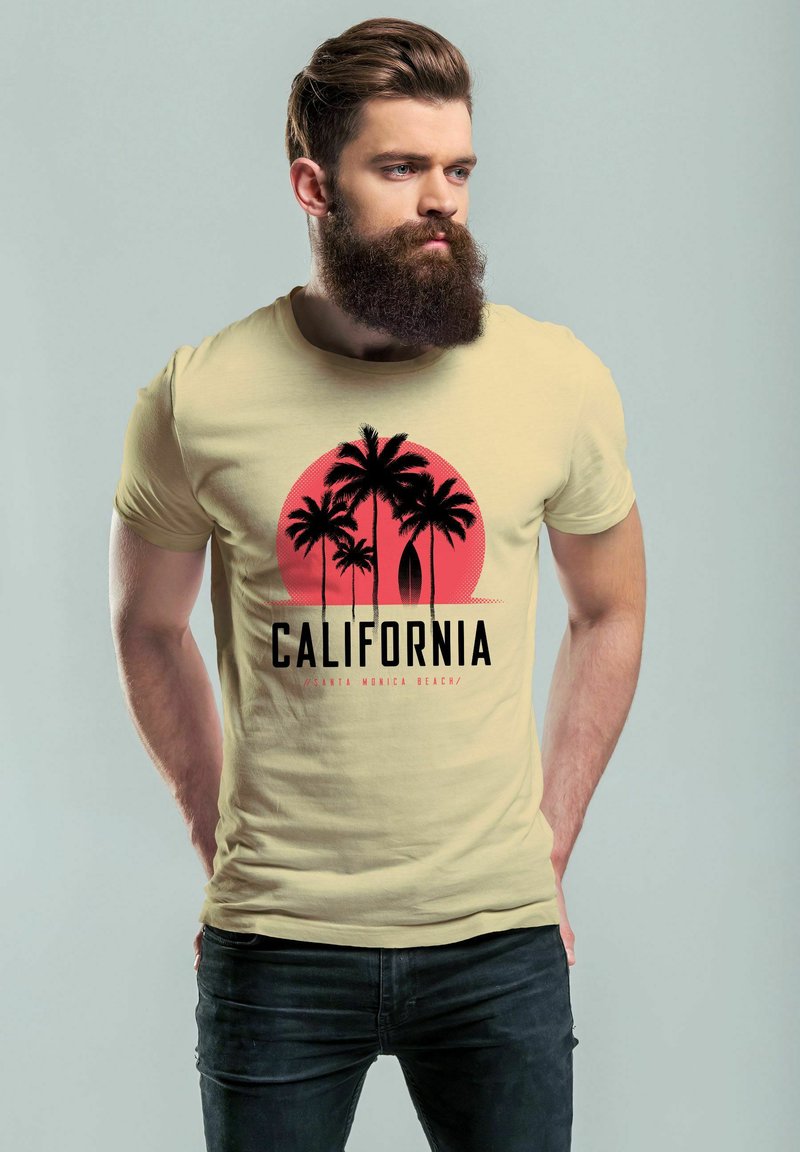 Neverless CALIFORNIA PALMEN SANTA MONICA BEACH SOMMER SONNE - T-Shirt print