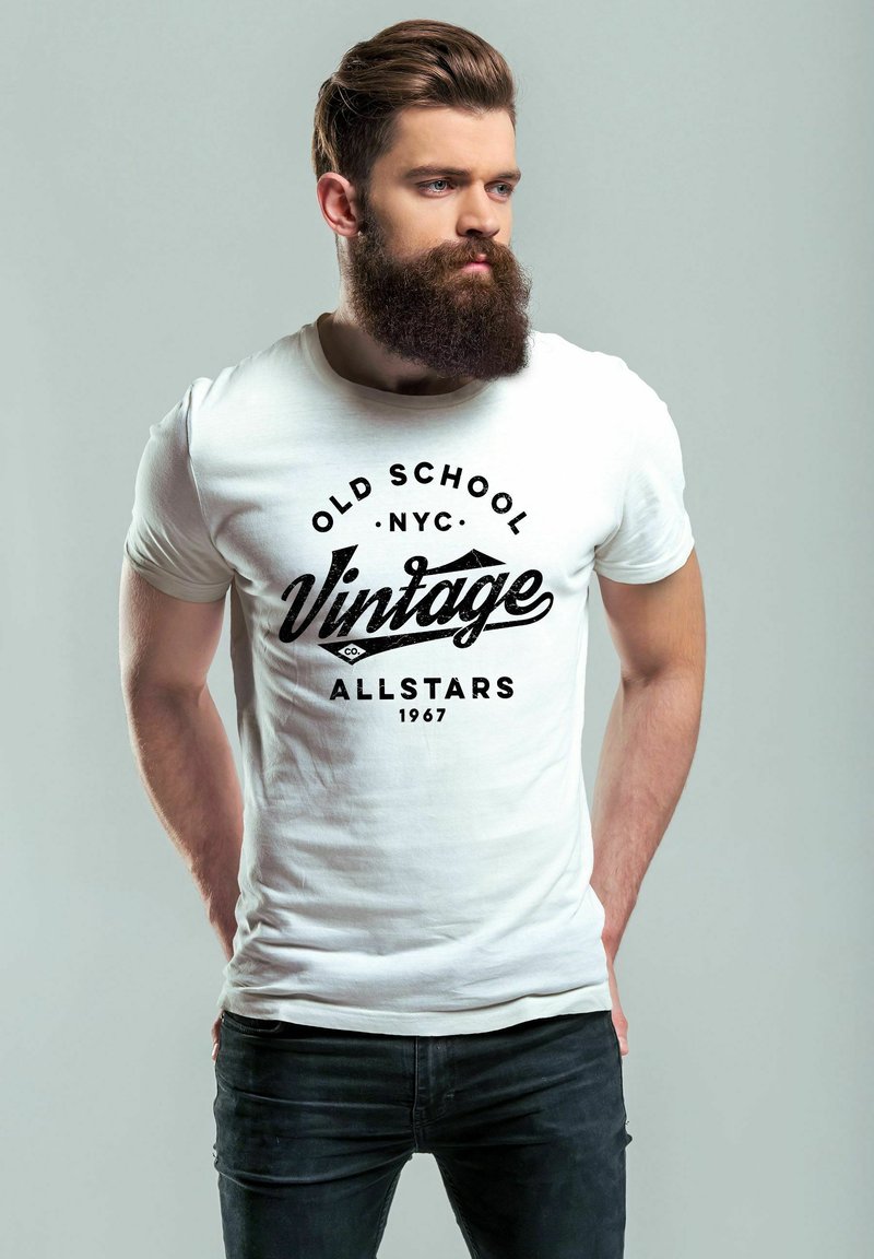 Neverless COLLEGE STYLE SCHRIFTZUG OLDSCHOOL VIN - T-Shirt print