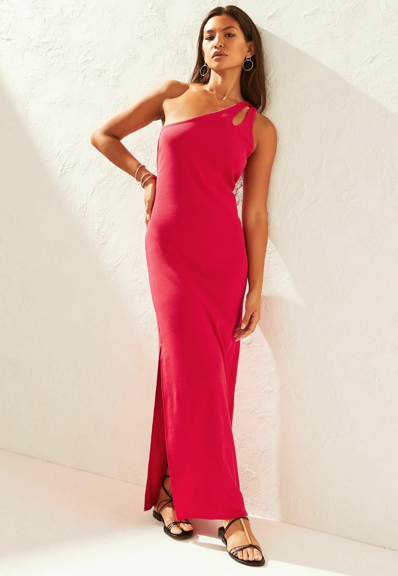 Next ONE SHOULDER CUT-OUT RIBBED MIDI DRESS - Maxikleid