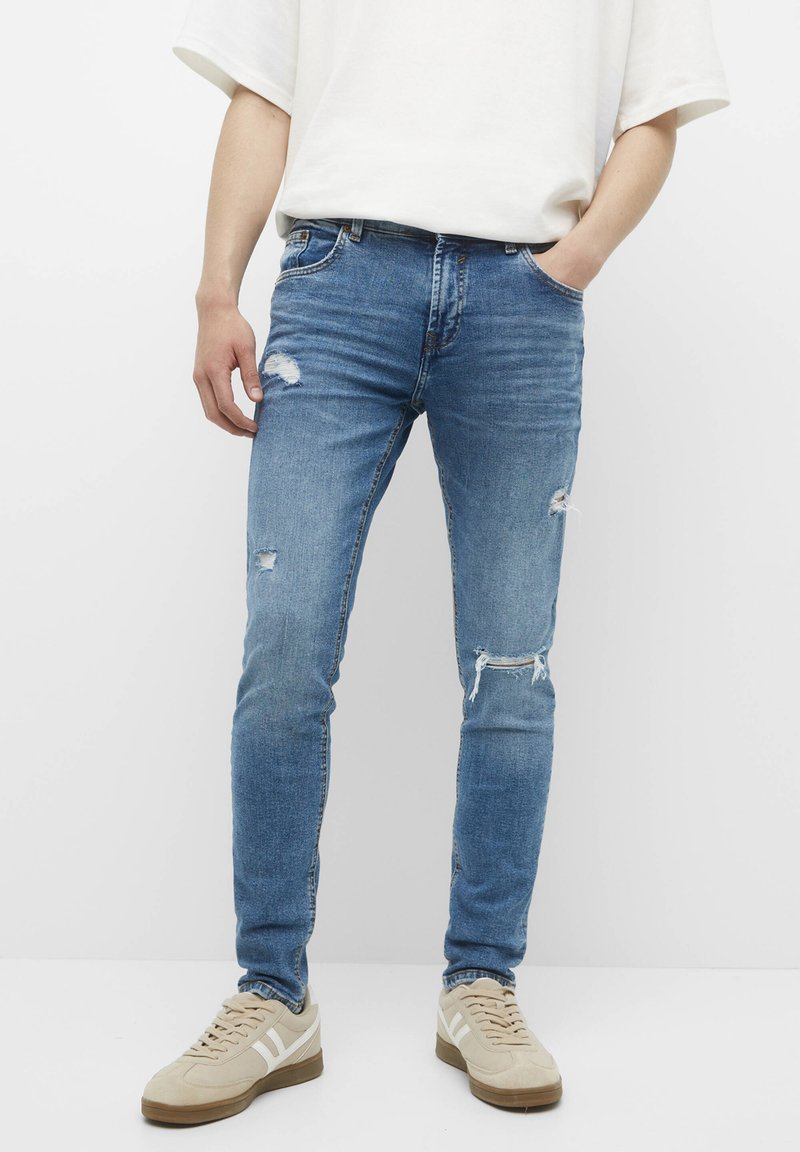PULL&BEAR RIPPED - Jeans Slim Fit