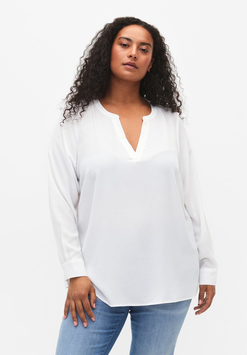Zizzi LONG-SLEEVED WITH LACE DETAIL - Bluse
